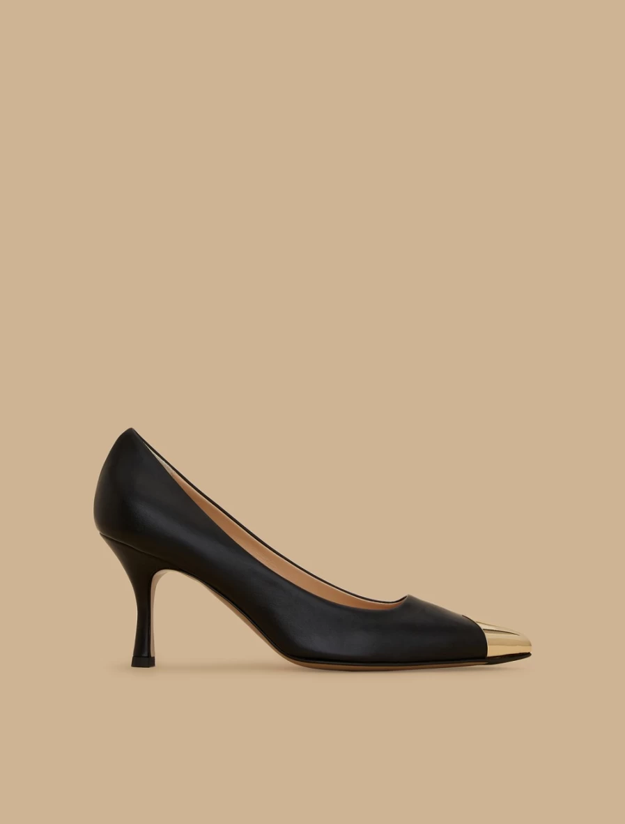 Marina Rinaldi Women's Black Leather Court Shoes for Elegant Style