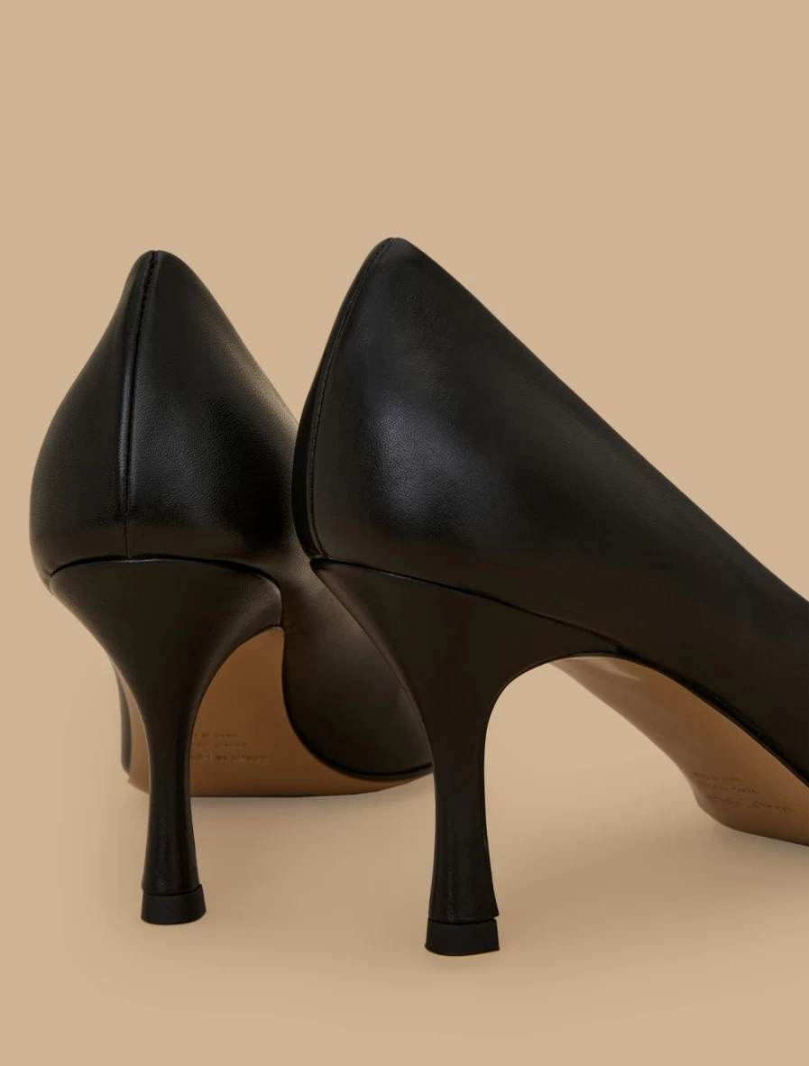 Marina Rinaldi Women's Black Leather Court Shoes for Elegant Style