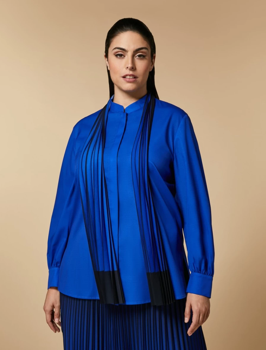 Marina Rinaldi Women's China Blue Crepe De Chine Shirt