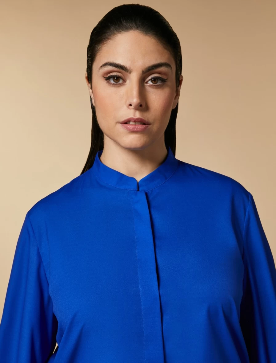 Marina Rinaldi Women's China Blue Crepe De Chine Shirt
