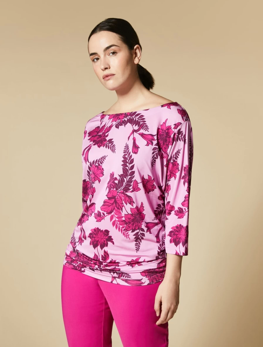 Marina Rinaldi Women's Fuchsia Piqué Jersey T-Shirt