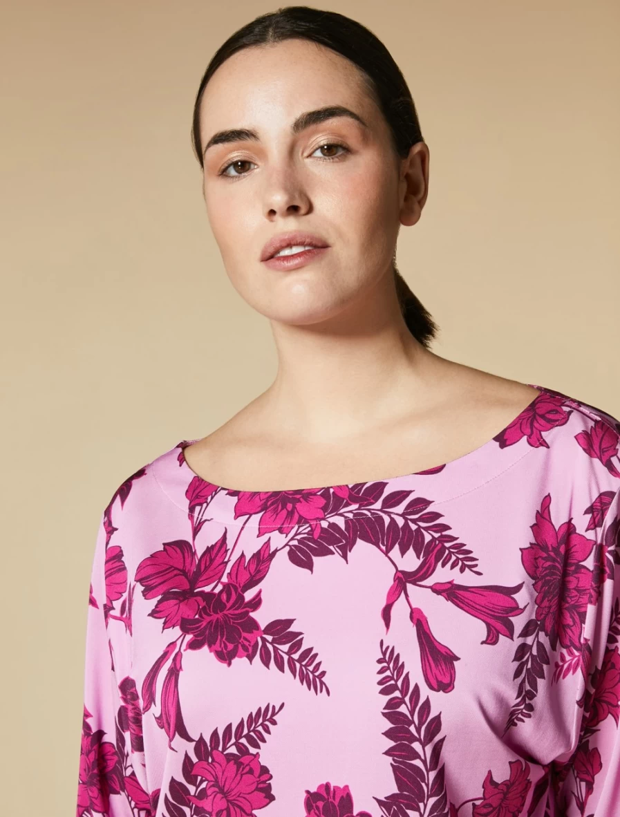 Marina Rinaldi Women's Fuchsia Piqué Jersey T-Shirt