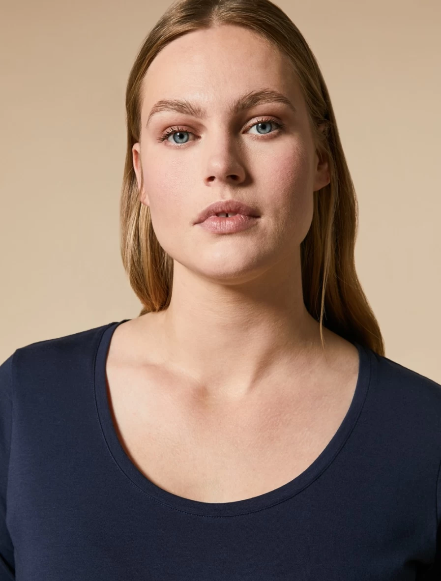 "Marina Rinaldi Women's Dark Navy Jersey T-Shirt"