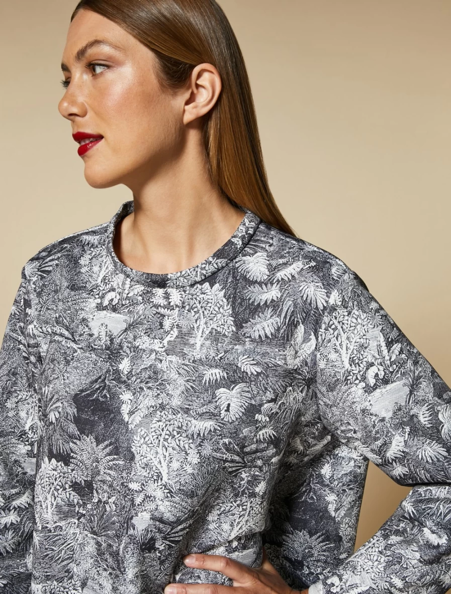 Marina Rinaldi Women's Black Printed Jersey Sweatshirt