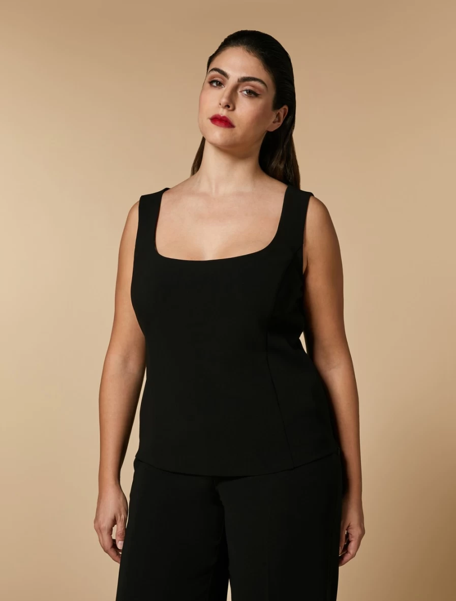 "Marina Rinaldi Women's Black Triacetate Top – Elegant Blouse for Stylish Outfits"