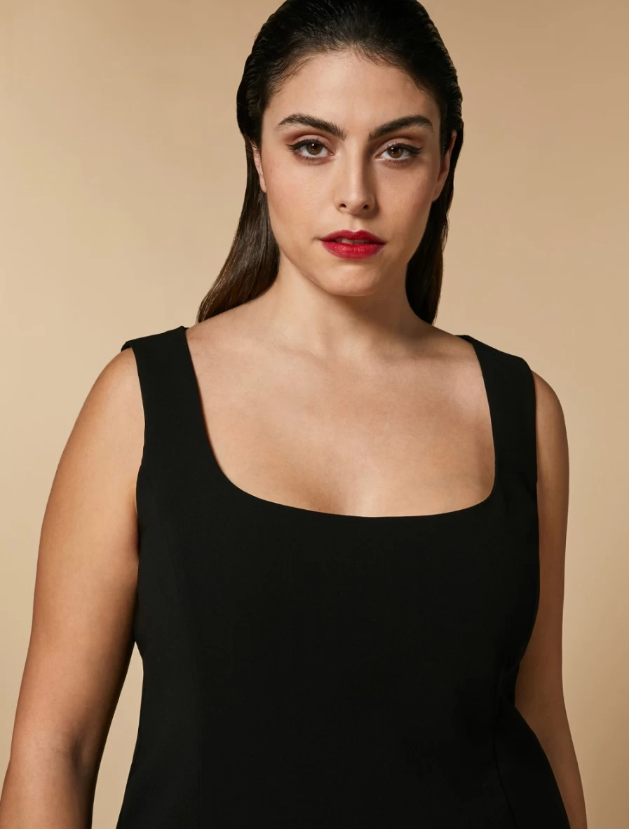 "Marina Rinaldi Women's Black Triacetate Top – Elegant Blouse for Stylish Outfits"