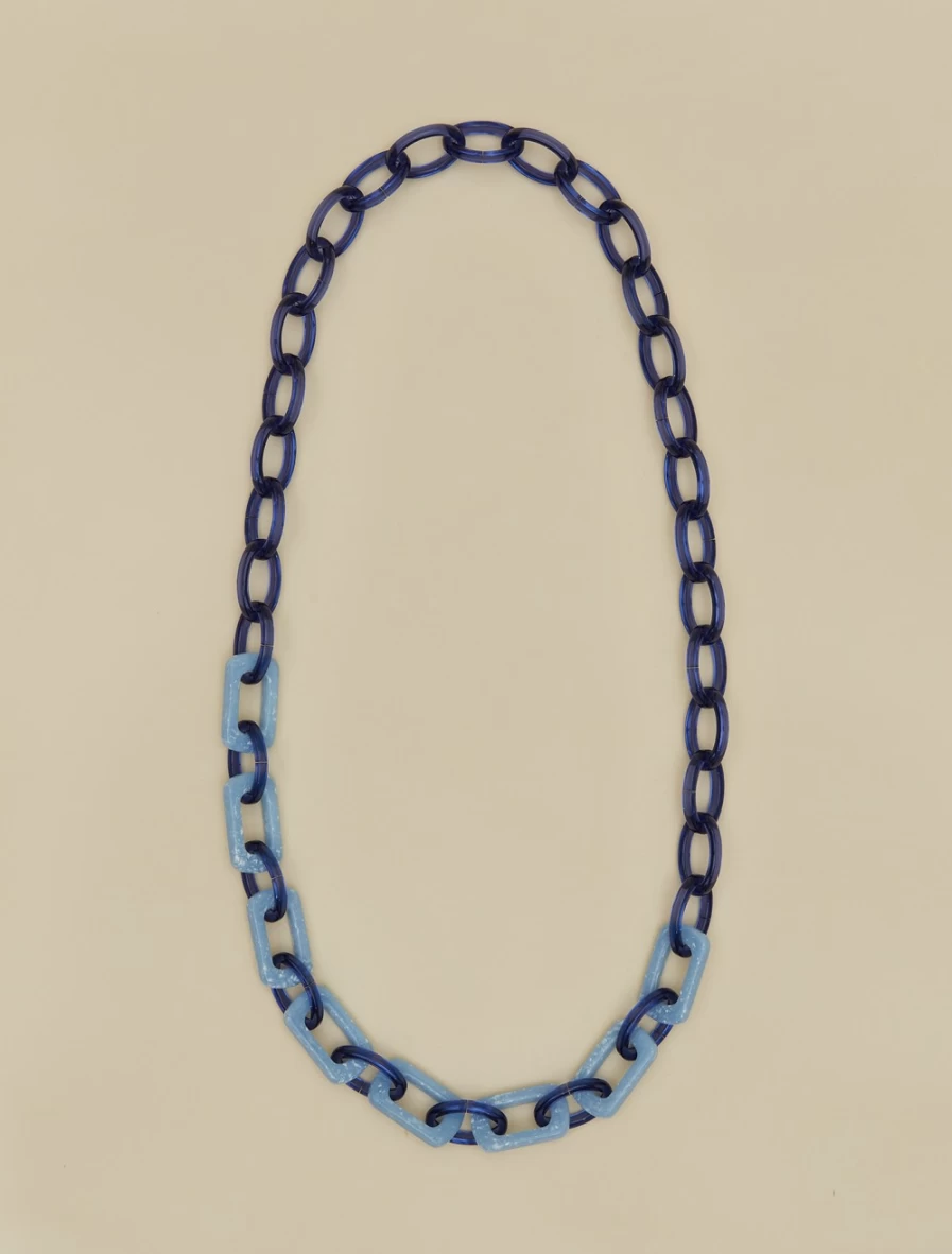 Marina Rinaldi Women's China Blue Resin Necklace – Elegant Handcrafted Jewelry