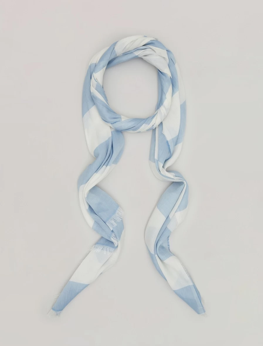 Marina Rinaldi Women's Ski Blue Striped Stole - Elegant Fashion Scarf