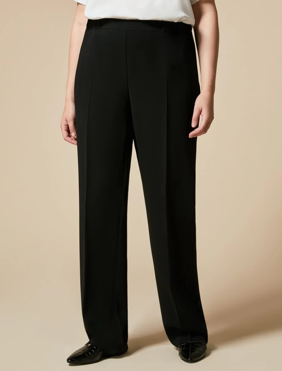 Marina Rinaldi Women's Black Triacetate Cigarette Pants