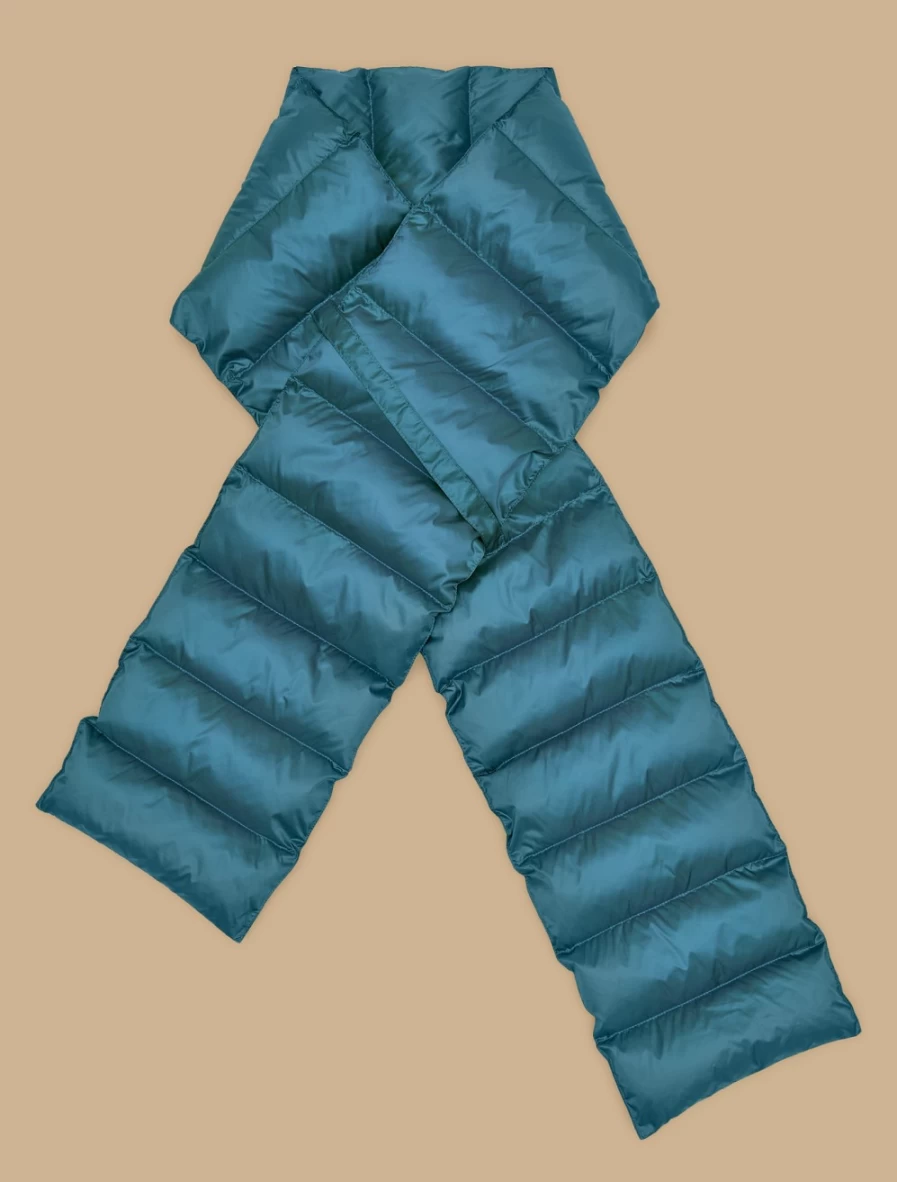 Marina Rinaldi Women's Turquoise Padded Iridescent Scarf - Luxe Shimmering Fabric Wrap