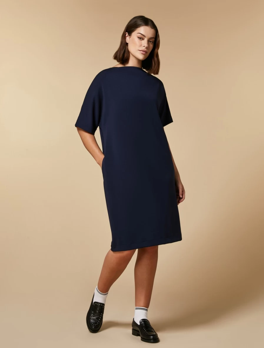 Marina Rinaldi Women's Dark Navy Technical Jersey Dress – Comfortable & Stylish