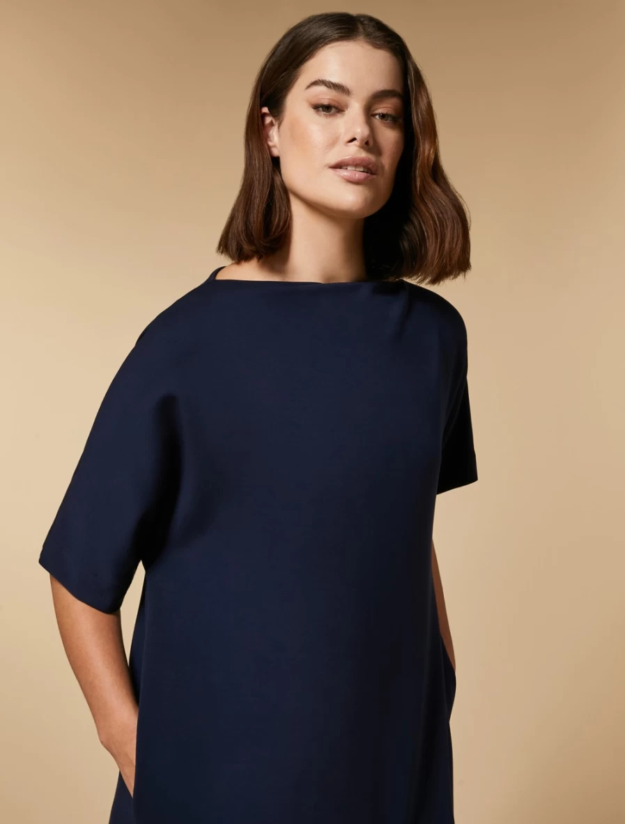 Marina Rinaldi Women's Dark Navy Technical Jersey Dress – Comfortable & Stylish
