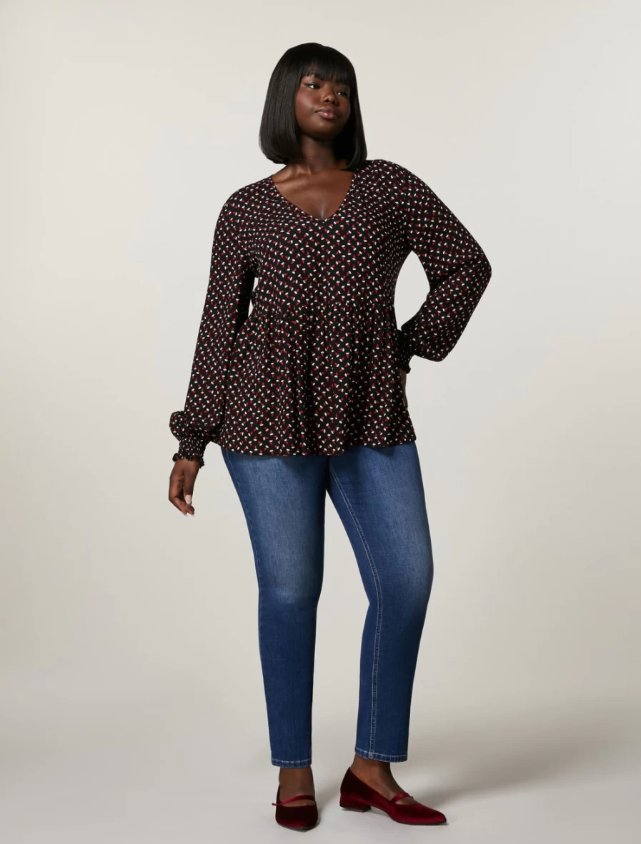 "Marina Rinaldi Women's Dark Navy Cotton Denim Jeans"