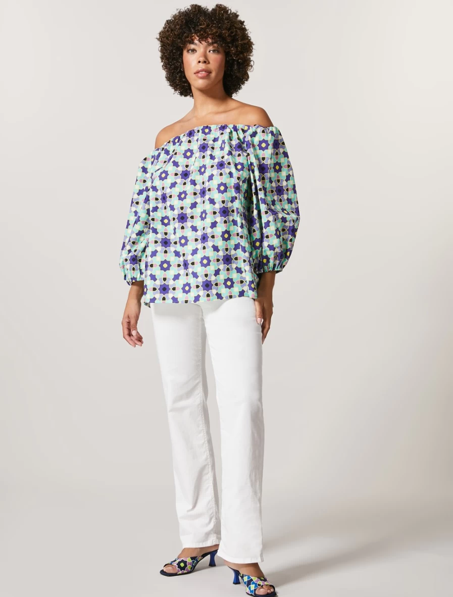 Marina Rinaldi Women's White Cotton Gabardine Trousers