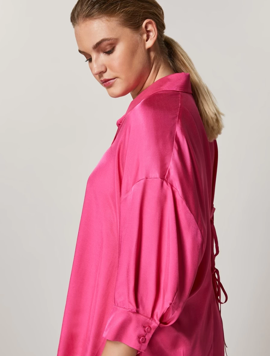 Marina Rinaldi Women's Fuchsia Fluid Viscose Twill Shirt