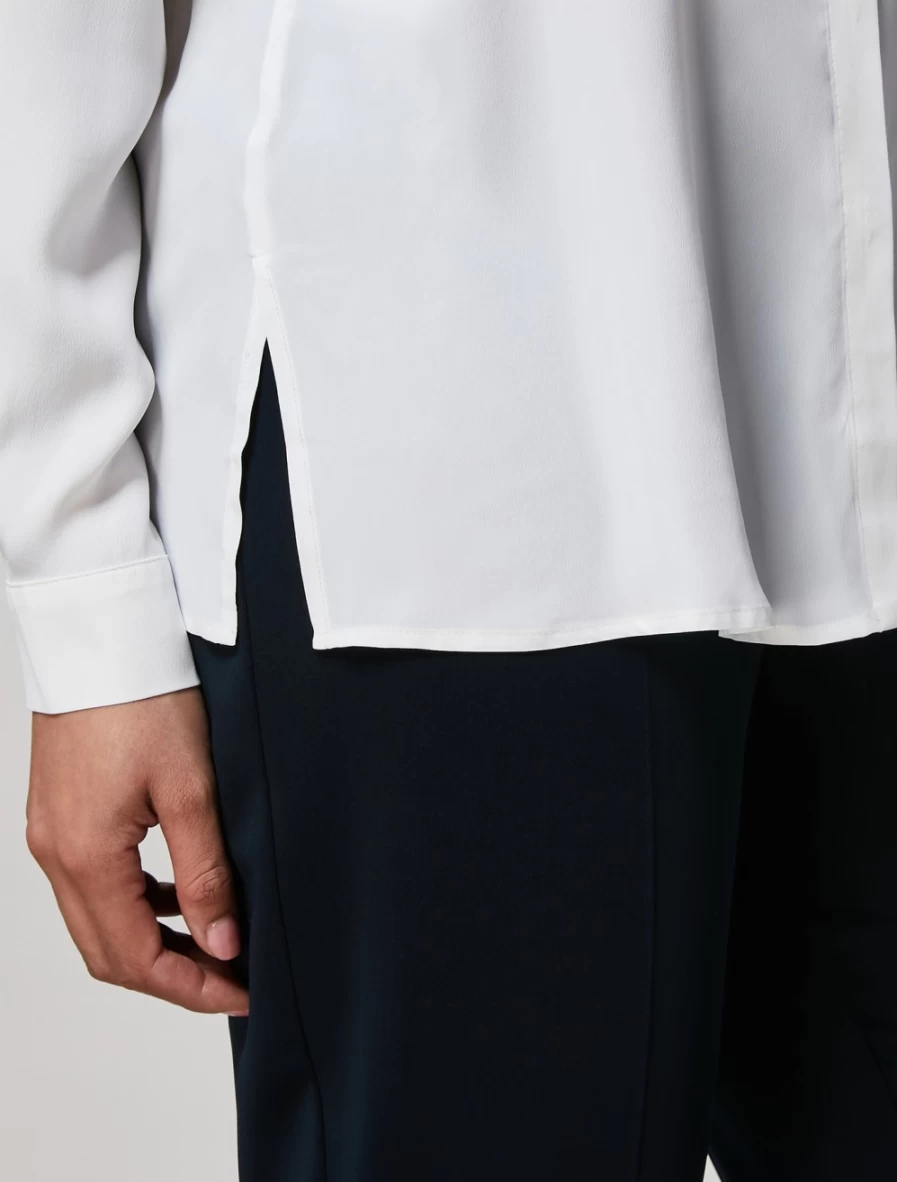 Marina Rinaldi Women's White Silk-Blend Shirt