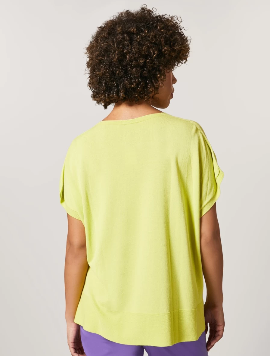 Marina Rinaldi Women's Green Stretch Viscose Crepe Sweater