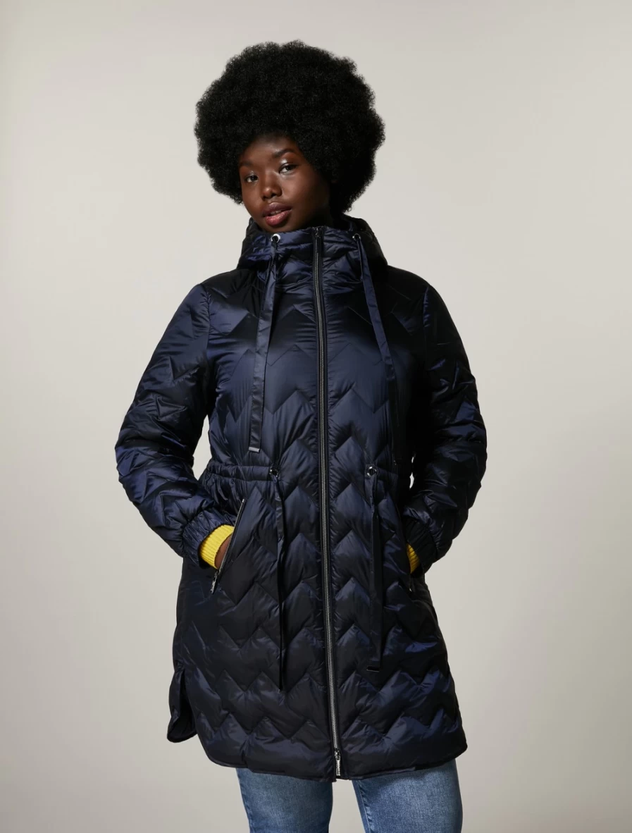 Marina Rinaldi Women's Dark Navy Shining Nylon Parka Coat