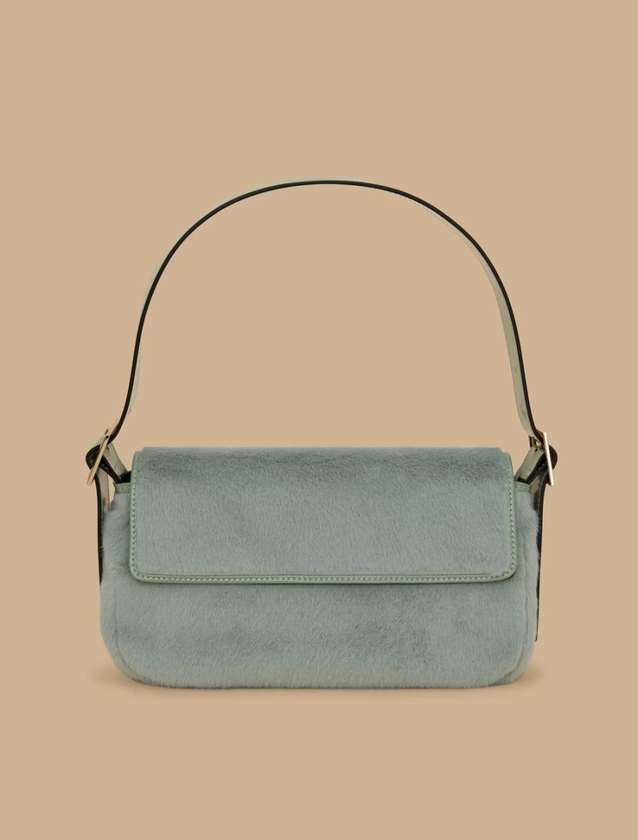 Marina Rinaldi Women's Green Baguette Bag – Stylish Leather Handbag for Everyday Use