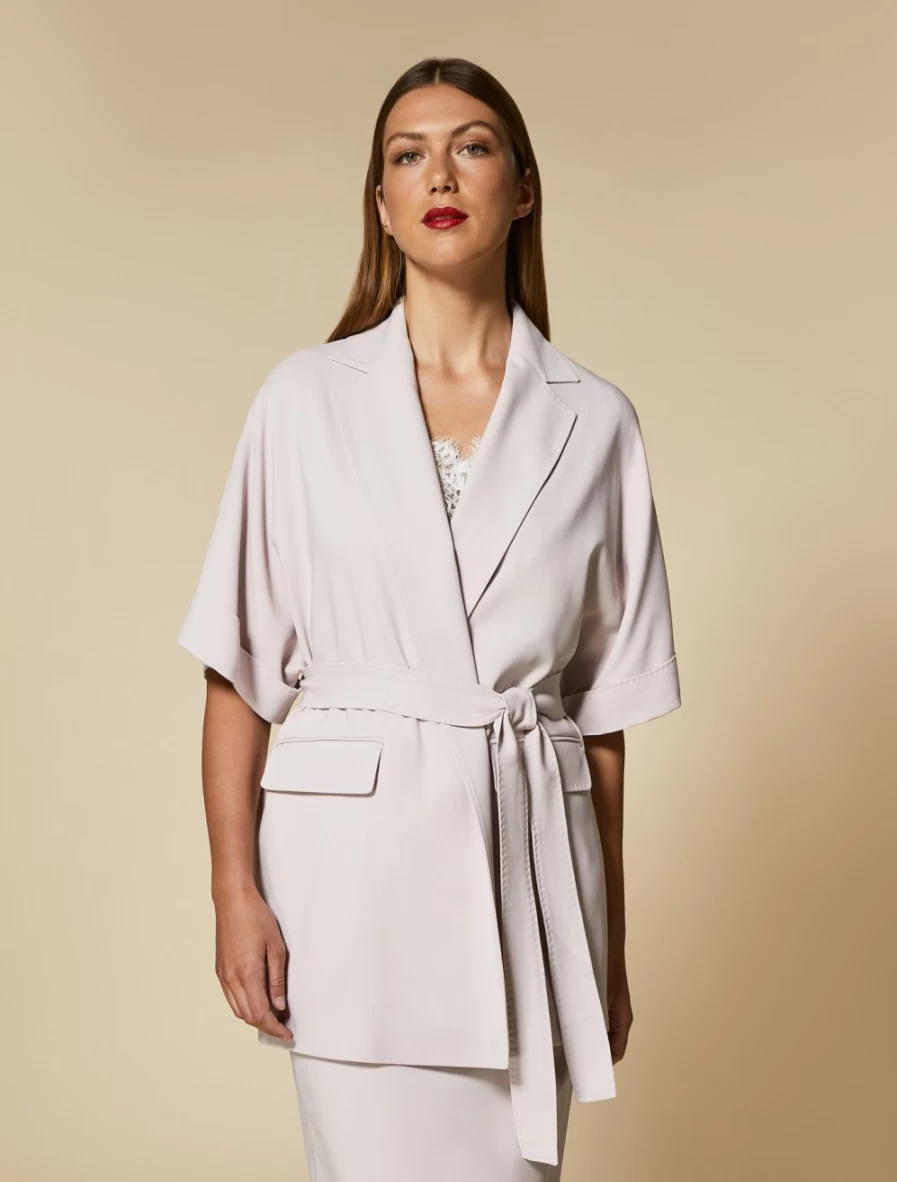 "Marina Rinaldi Women's Pink Double-Breasted Twill Jacket"