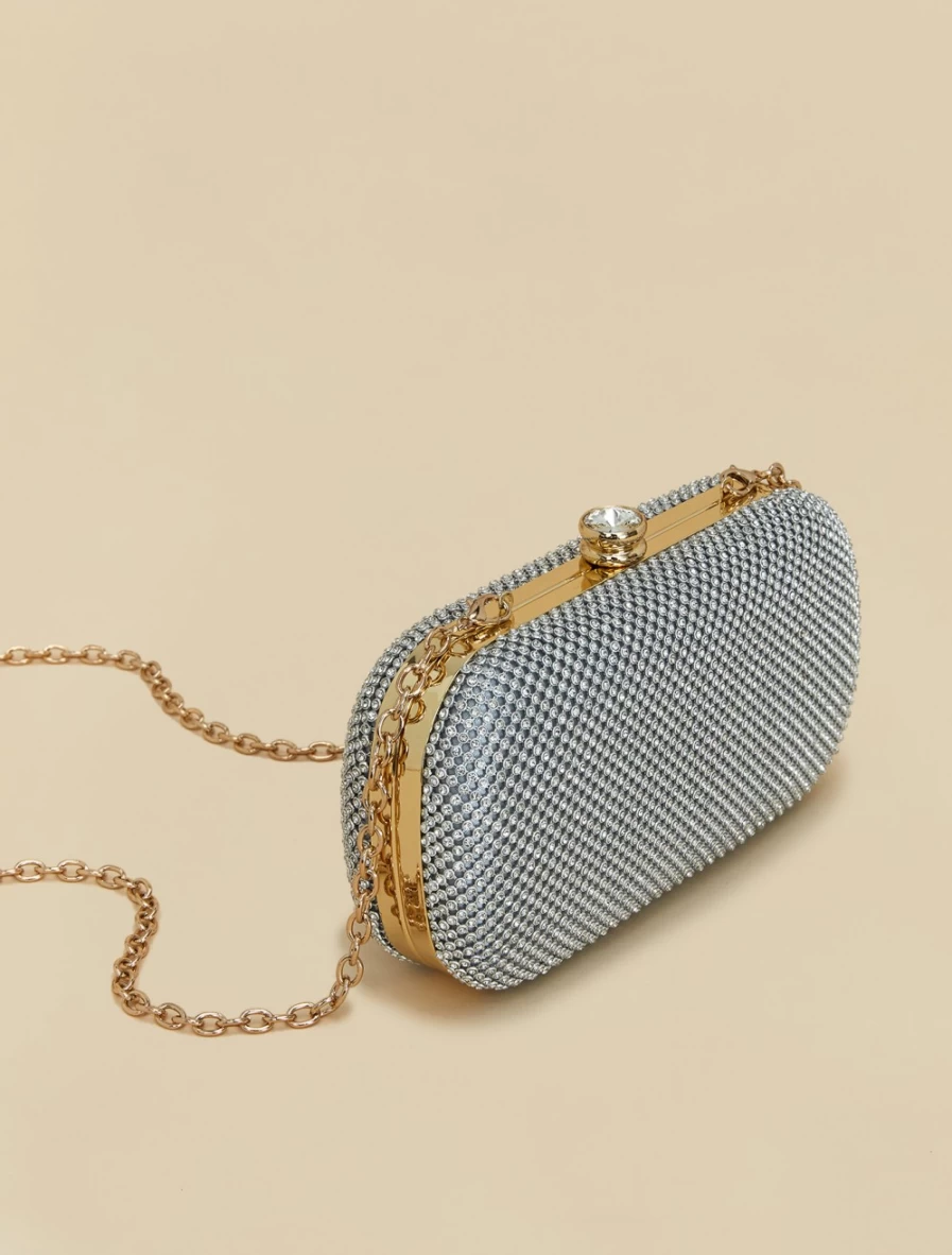 Marina Rinaldi Women's Yellow Rhinestone Embellished Clutch Bag