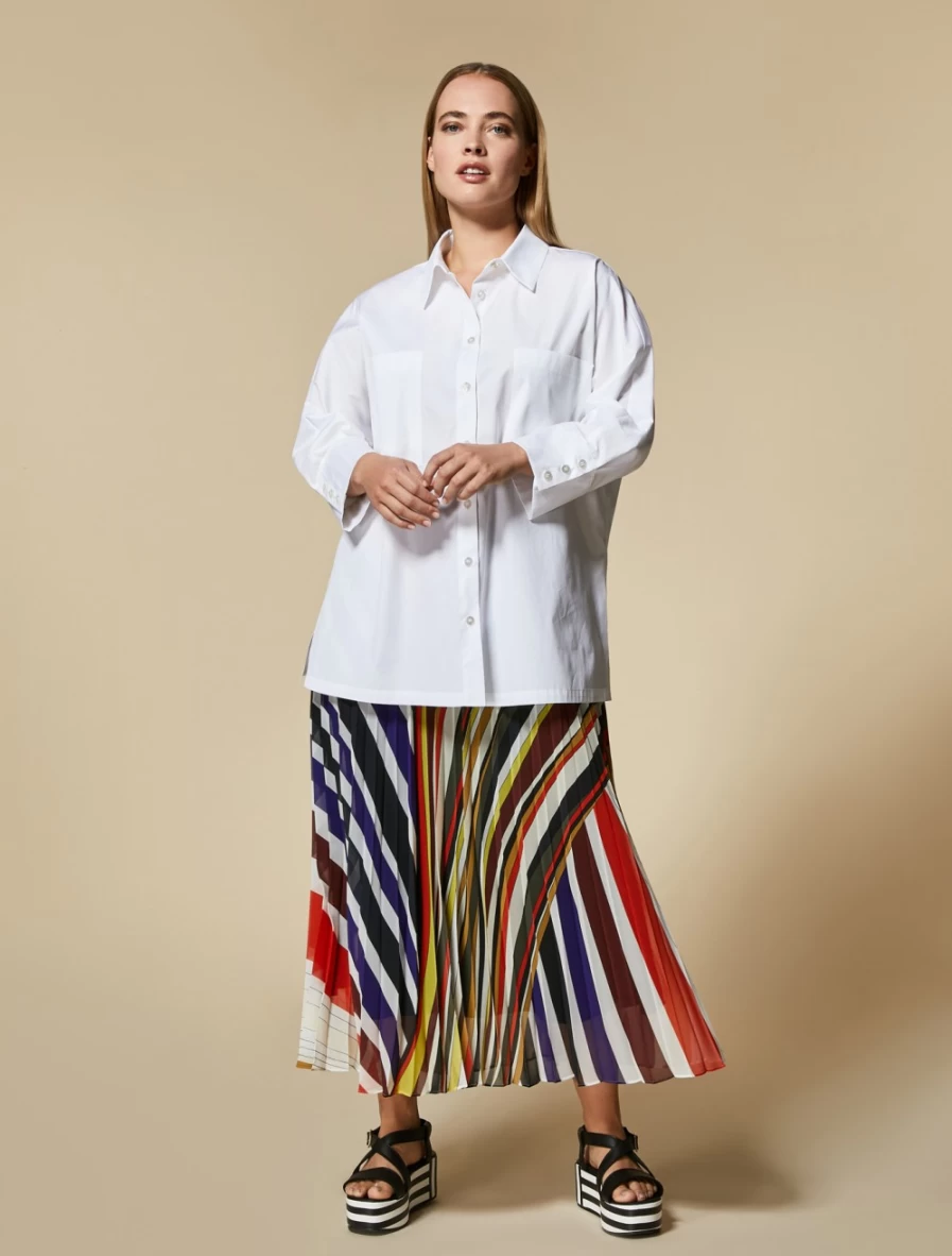 Marina Rinaldi Women's Mustard Pleated Georgette Skirt