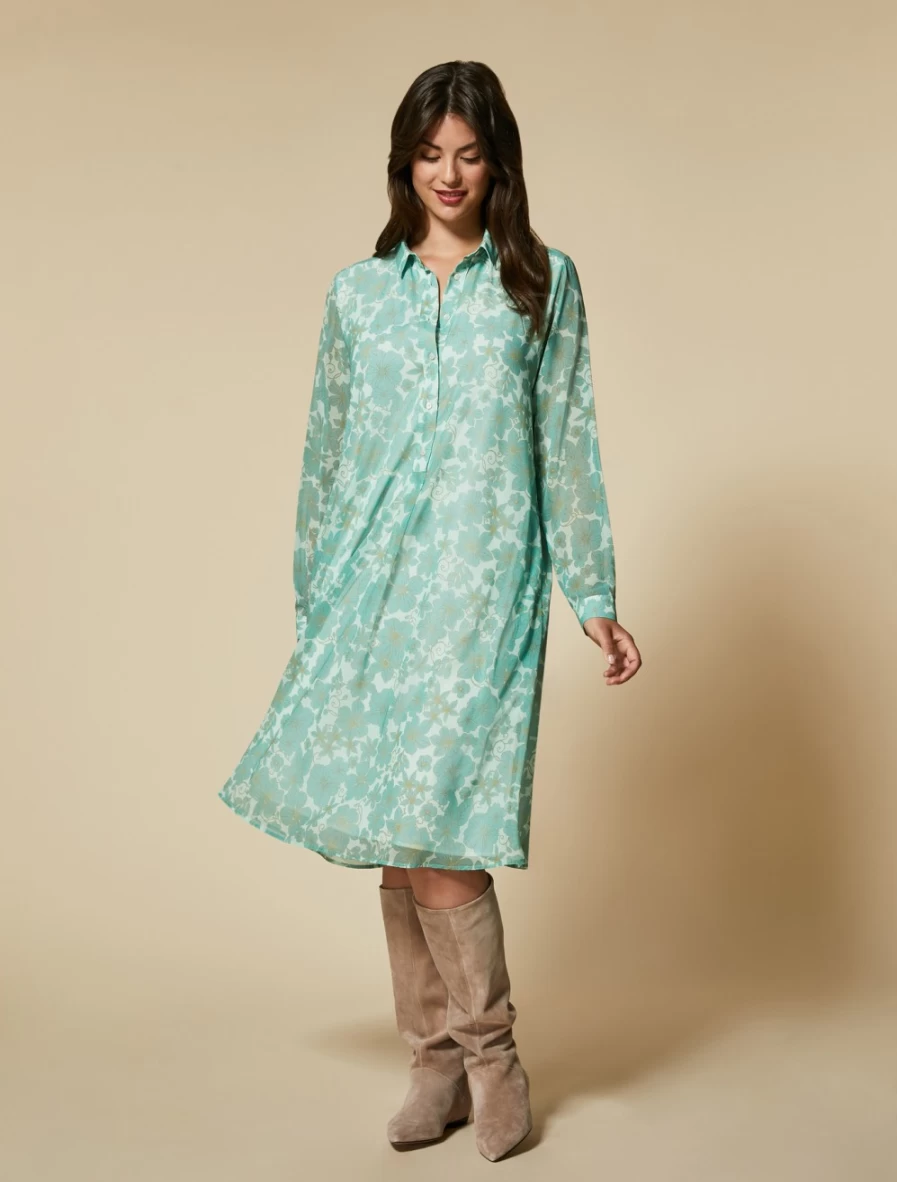 Marina Rinaldi Women's Green Printed Georgette Dress
