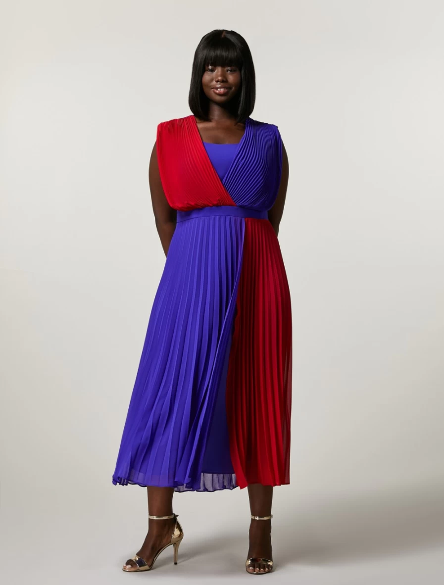 Marina Rinaldi Women's Purple Georgette Dress - Elegant Flowy Party Gown