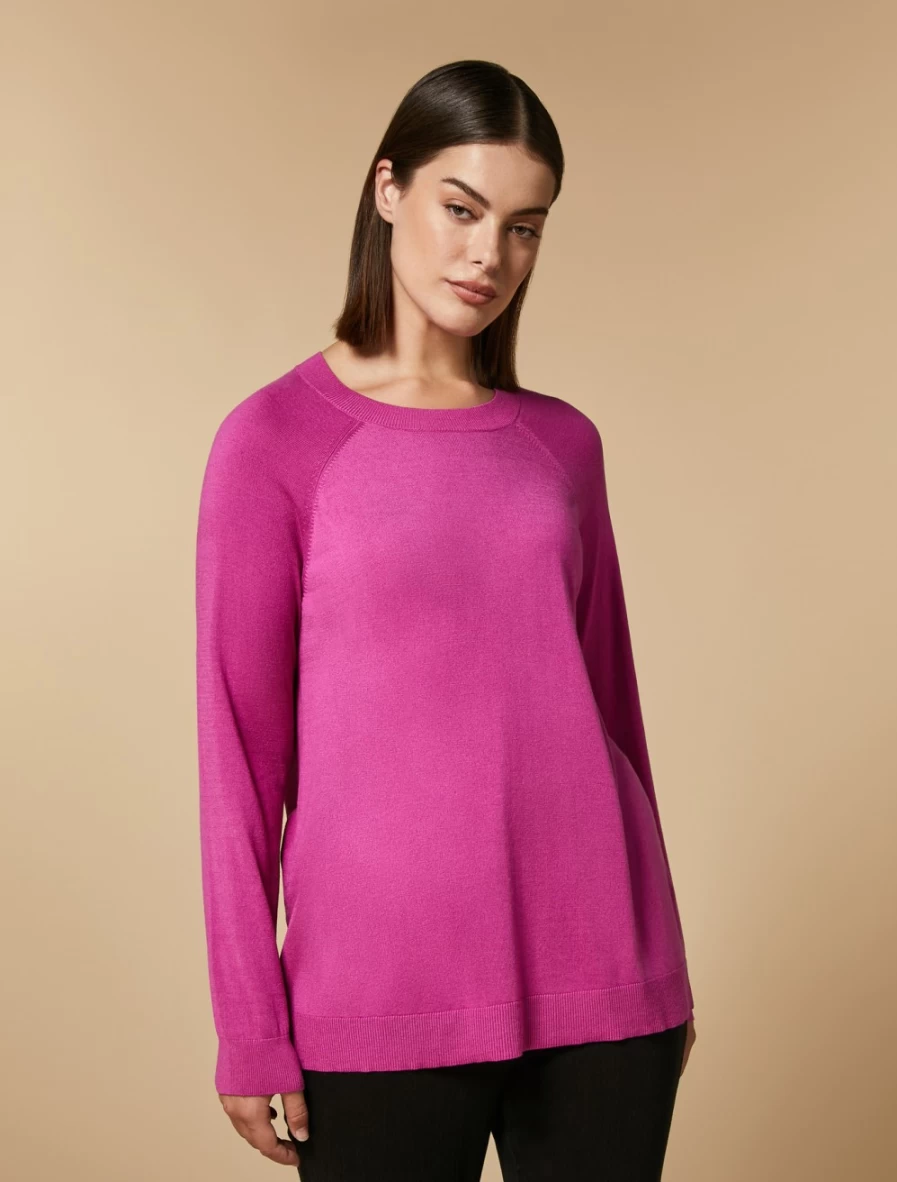 "Marina Rinaldi Women's Fuchsia Viscose Knit Sweater"