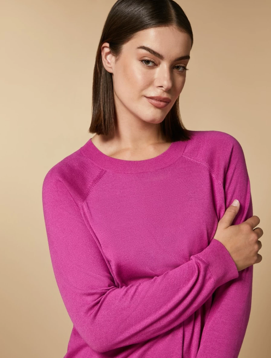 "Marina Rinaldi Women's Fuchsia Viscose Knit Sweater"