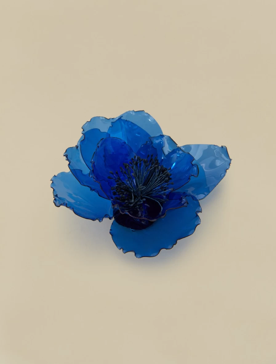 Marina Rinaldi Women's China Blue Flower Brooch - Elegant Floral Pin for Women