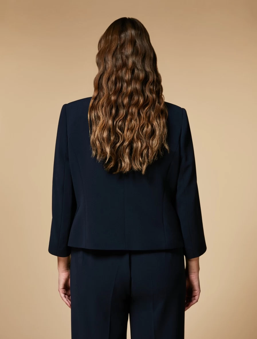 "Marina Rinaldi Women's Dark Navy Triacetate Jacket – Comfortable & Stylish"