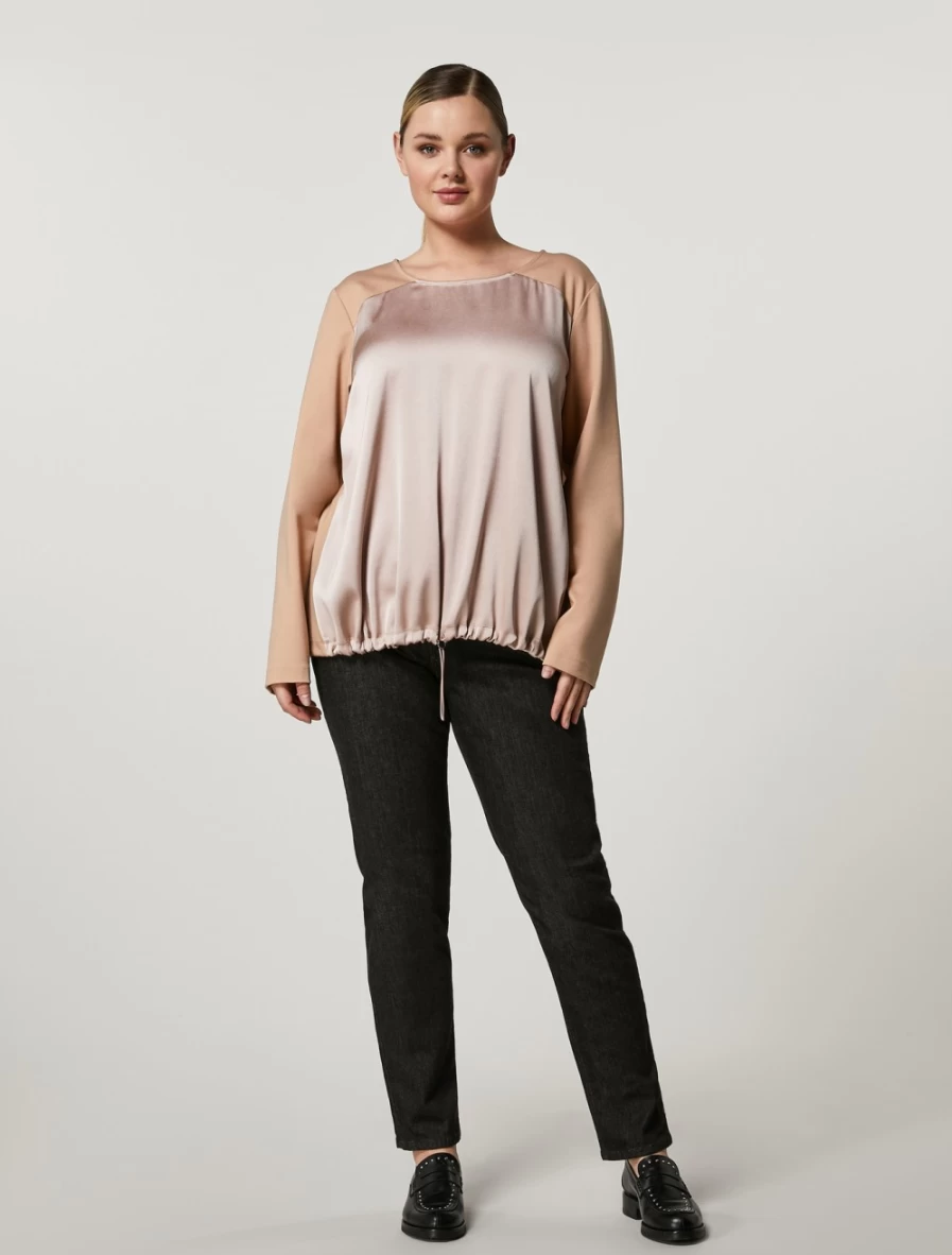 Marina Rinaldi Women's Black Cotton Denim Trousers