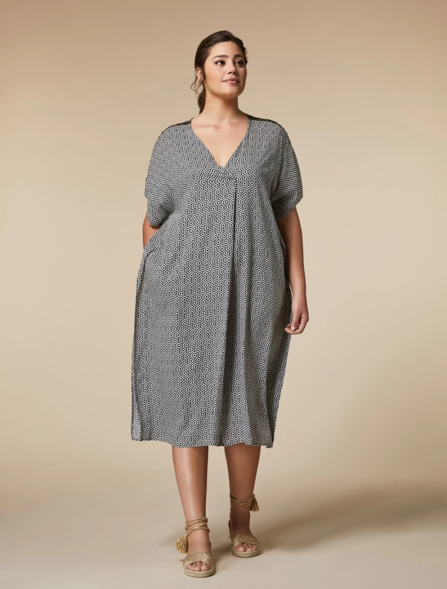 Marina Rinaldi Women's Sand Printed Viscose Dress