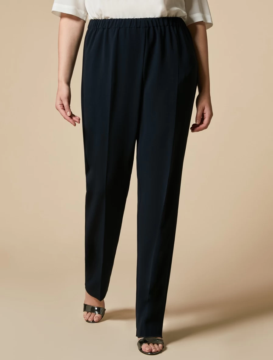 Marina Rinaldi Women's Dark Navy Triacetate Classic Trousers