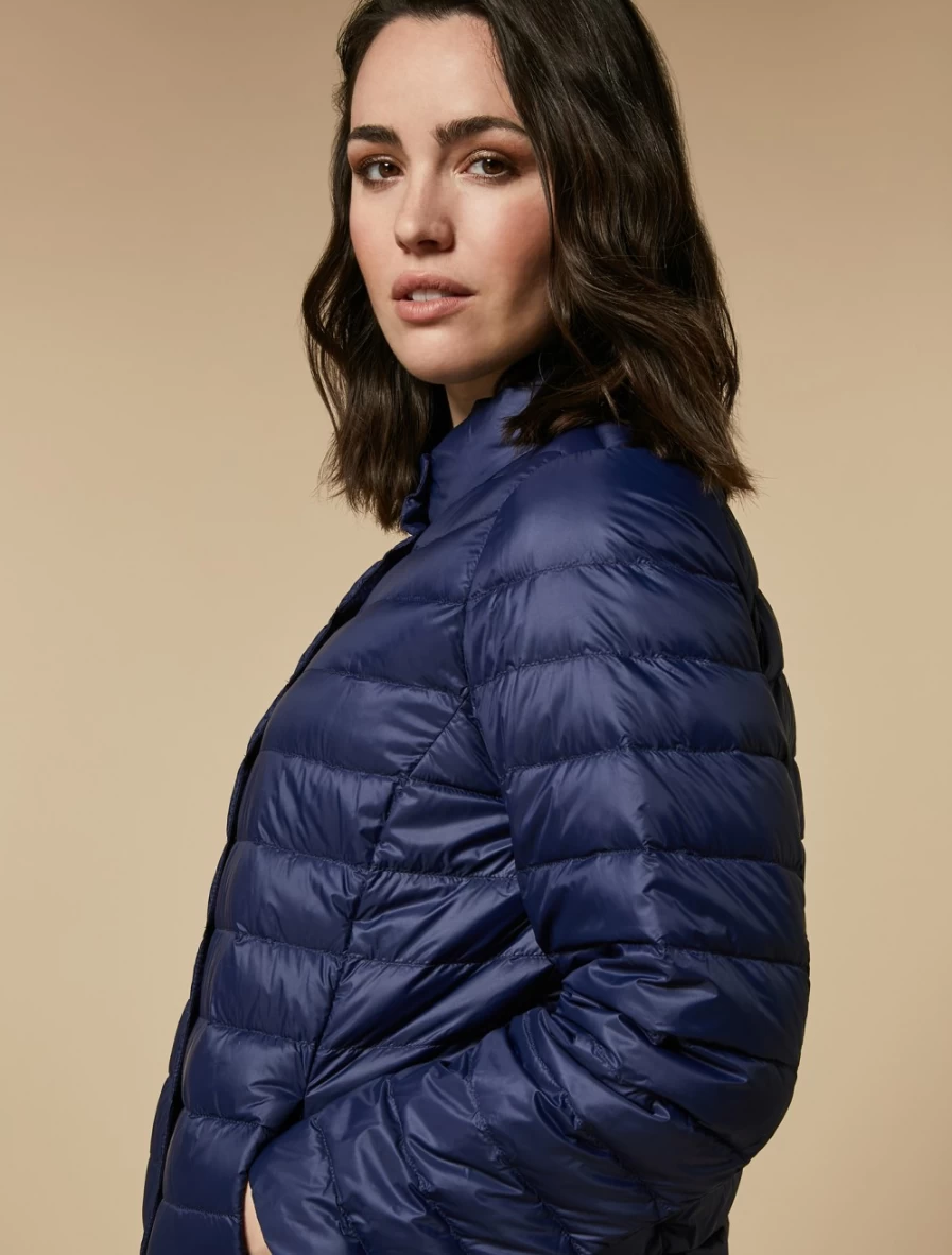 Marina Rinaldi Women's Dark Navy Nylon Down Jacket – Lightweight Warm Winter Coat
