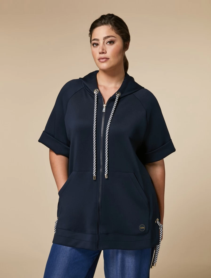 Marina Rinaldi Women's Dark Navy Scuba Jersey Jacket | Comfortable & Stylish Outerwear