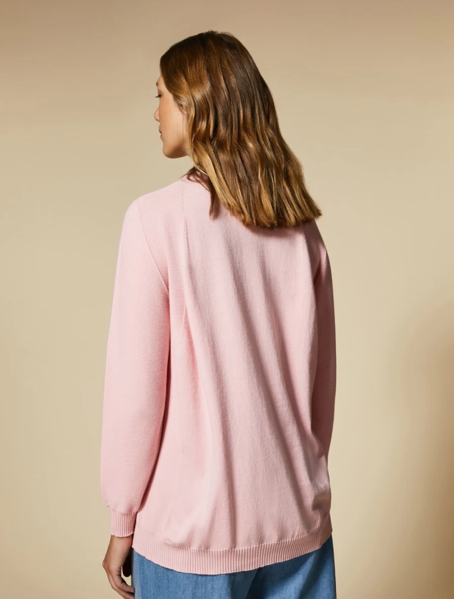 "Marina Rinaldi Women's Pink Cotton Sweater"