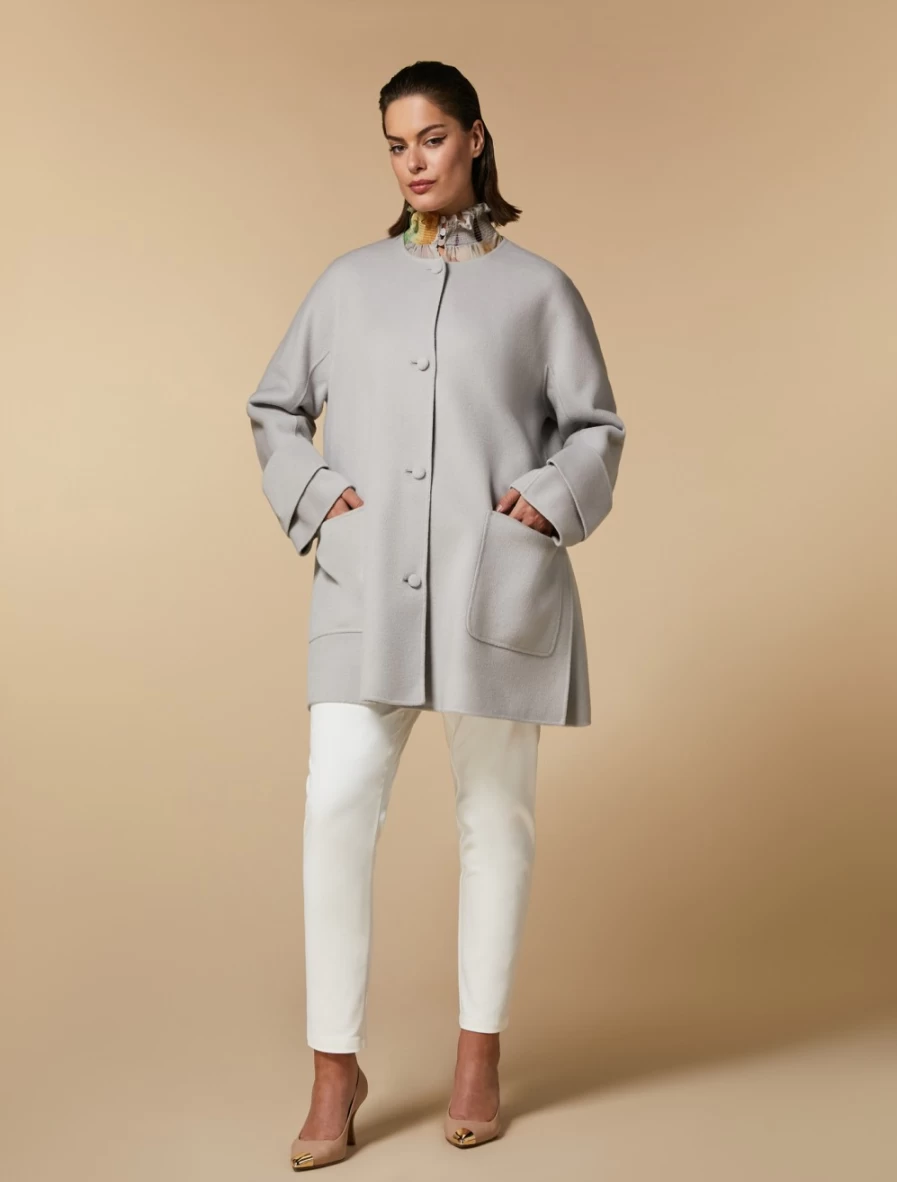 Marina Rinaldi Women's Light Grey Double-Faced Wool-Blend Jacket