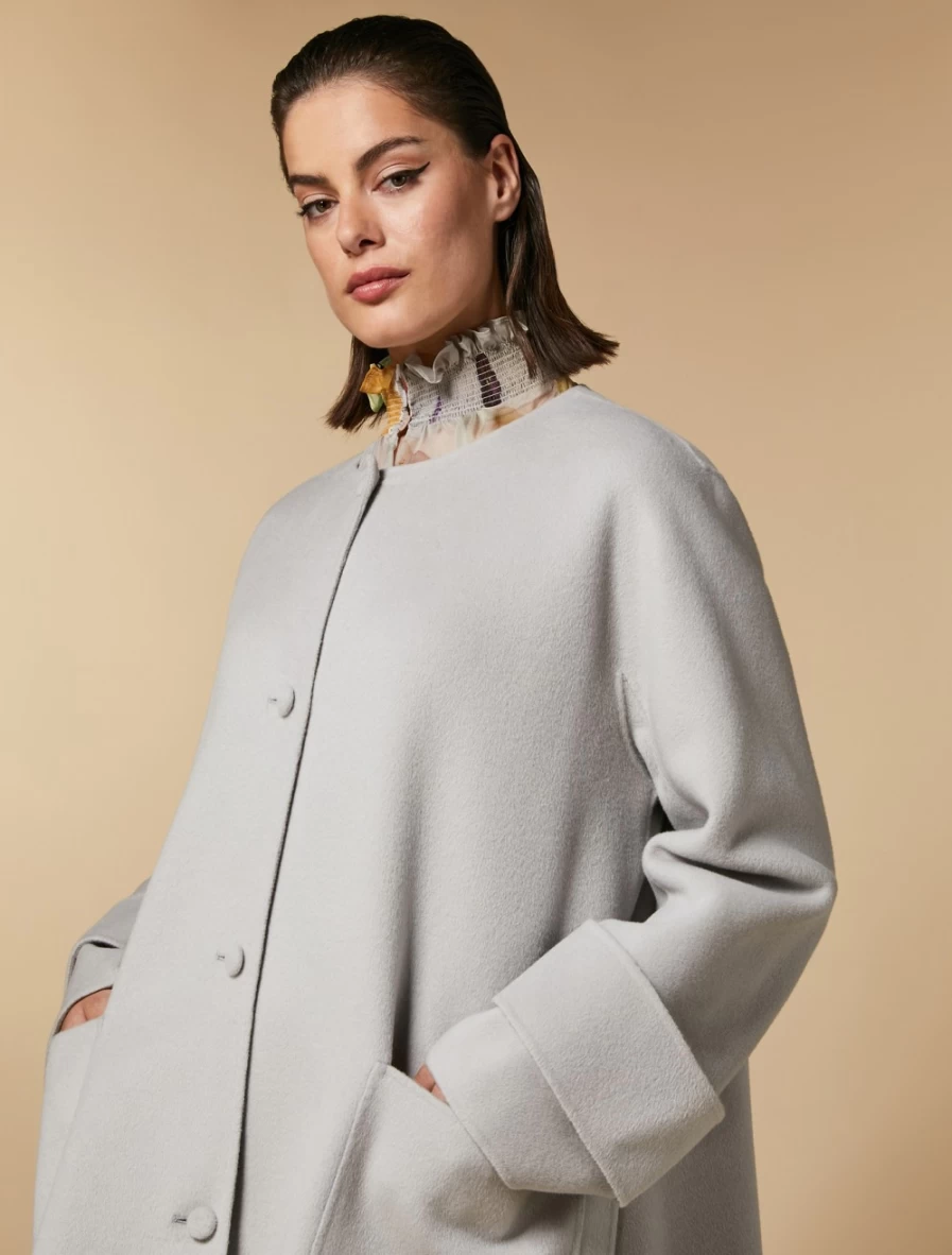 Marina Rinaldi Women's Light Grey Double-Faced Wool-Blend Jacket