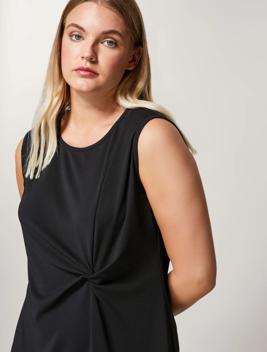 Marina Rinaldi Women's Black Interlock Jersey Dress - Comfortable & Stylish Knit Dress