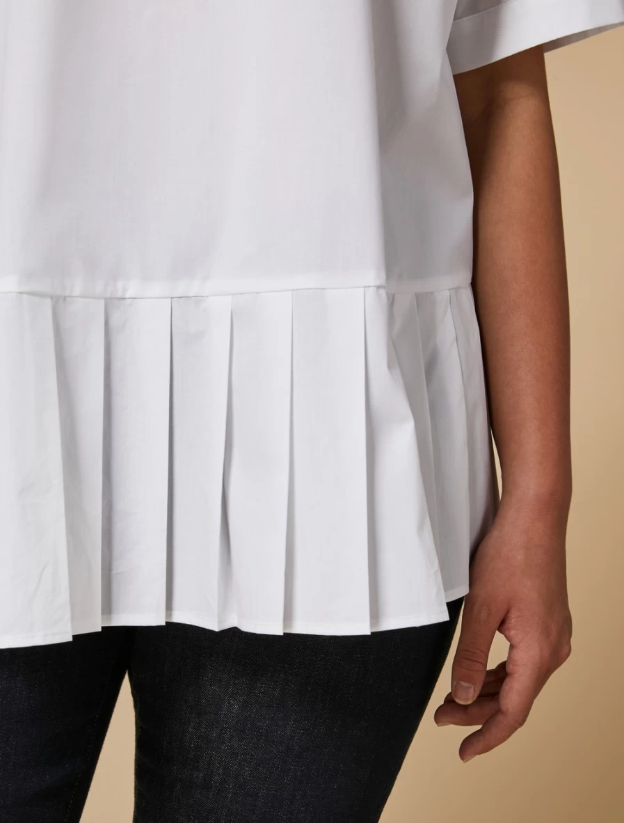 Marina Rinaldi Women's White Cotton Poplin Blouse
