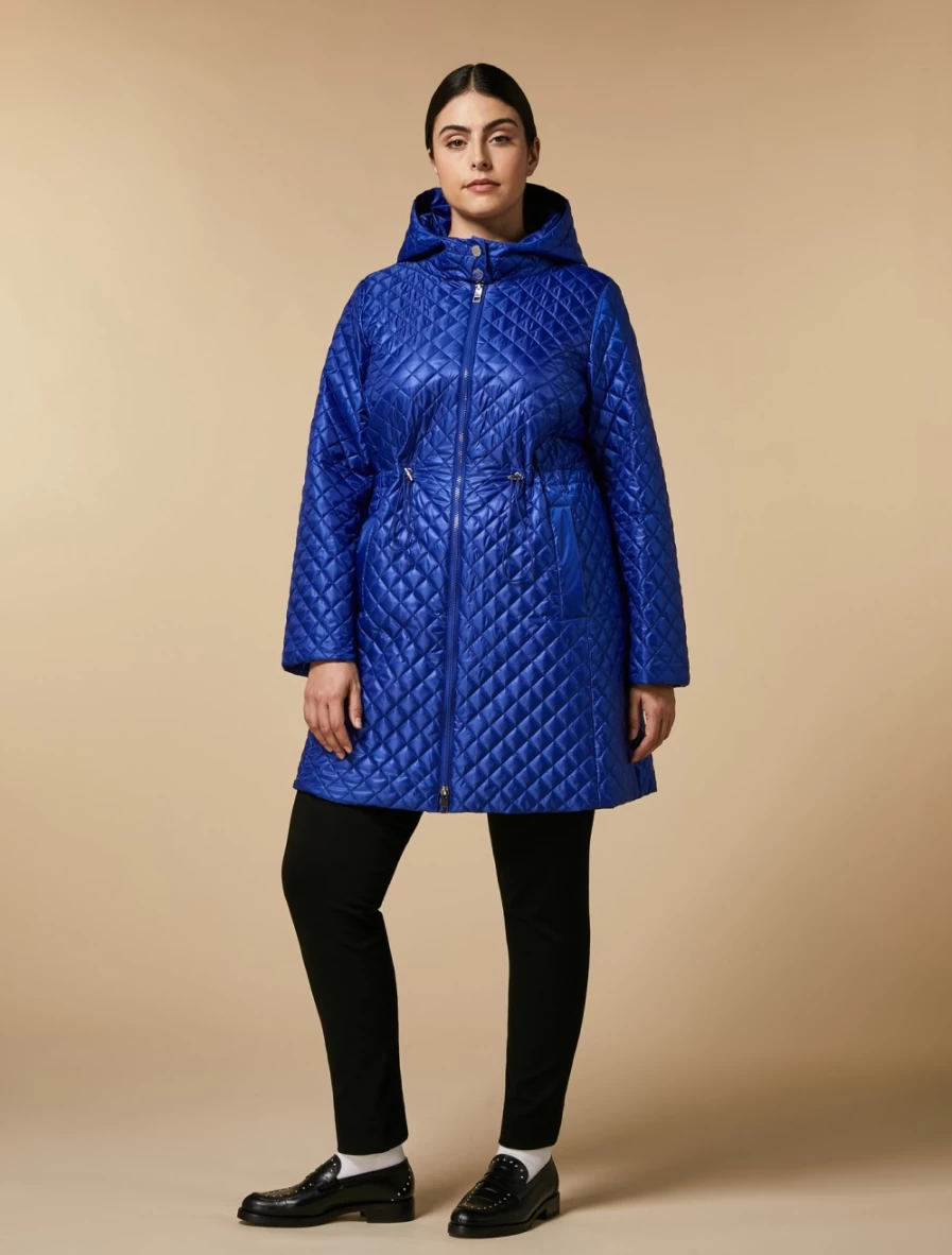 "Marina Rinaldi Women's China Blue Water-Repellent Padded Parka Coat"