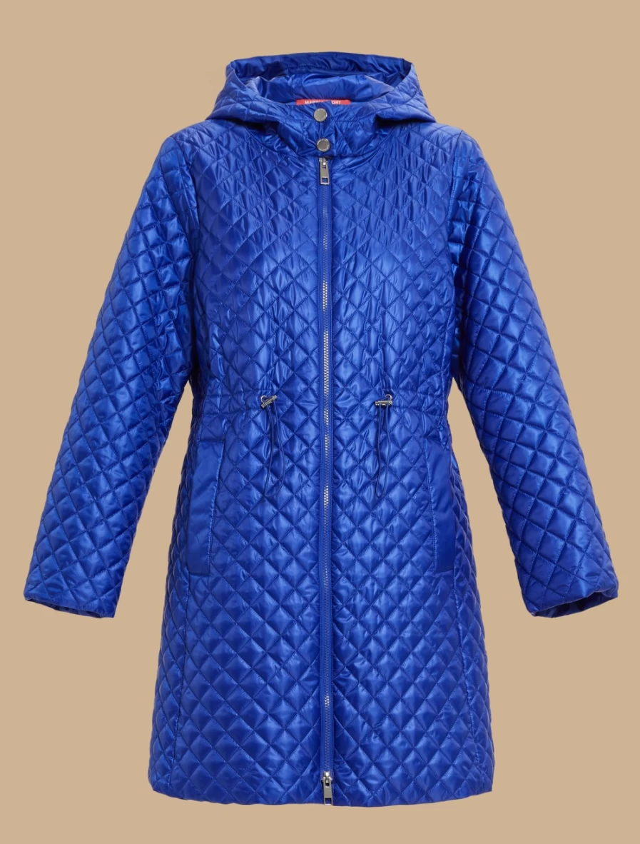 "Marina Rinaldi Women's China Blue Water-Repellent Padded Parka Coat"