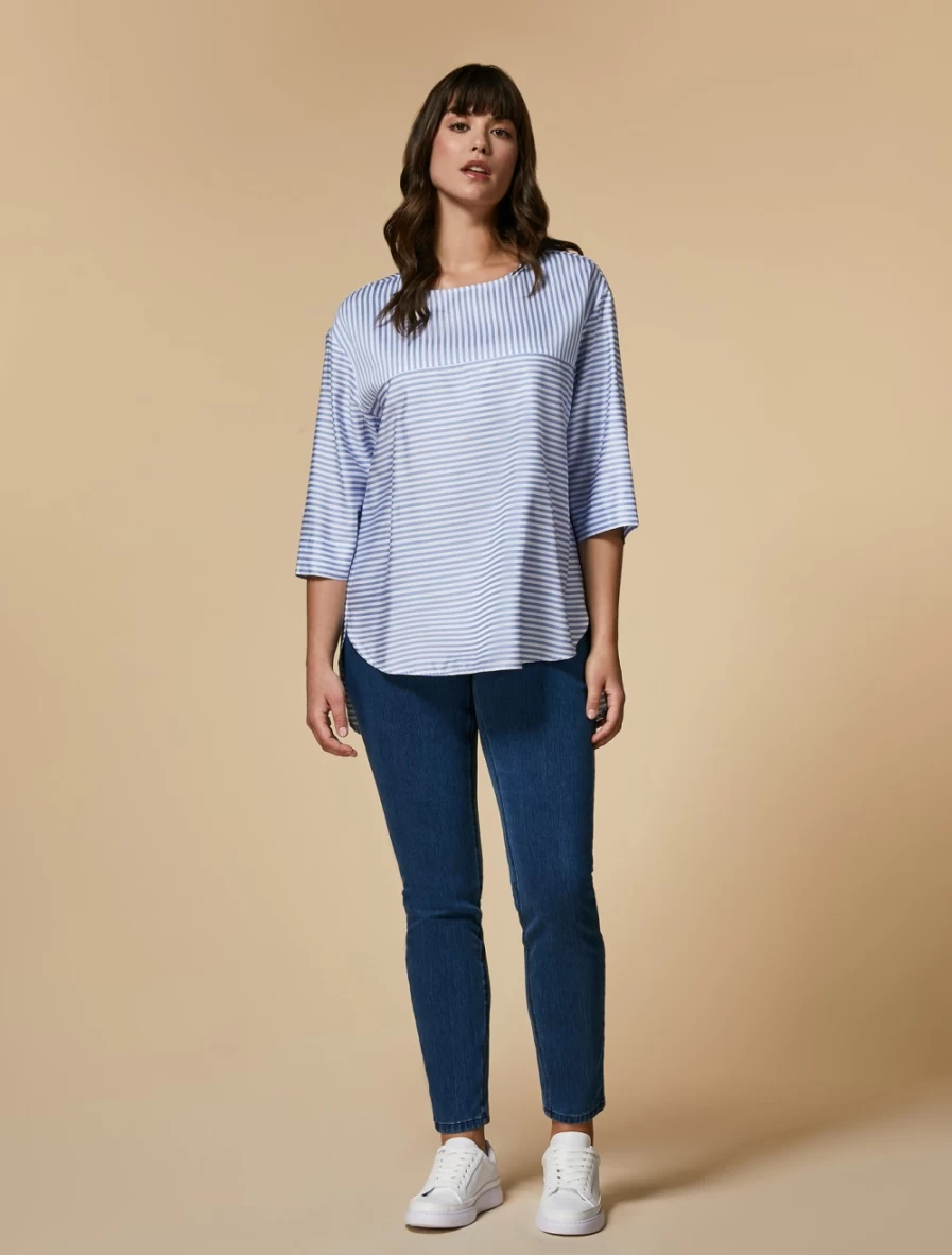 Marina Rinaldi Women's Dark Navy High-Waisted Jersey Denim Leggings - Stretch Fit Comfortable Jeans Alternative