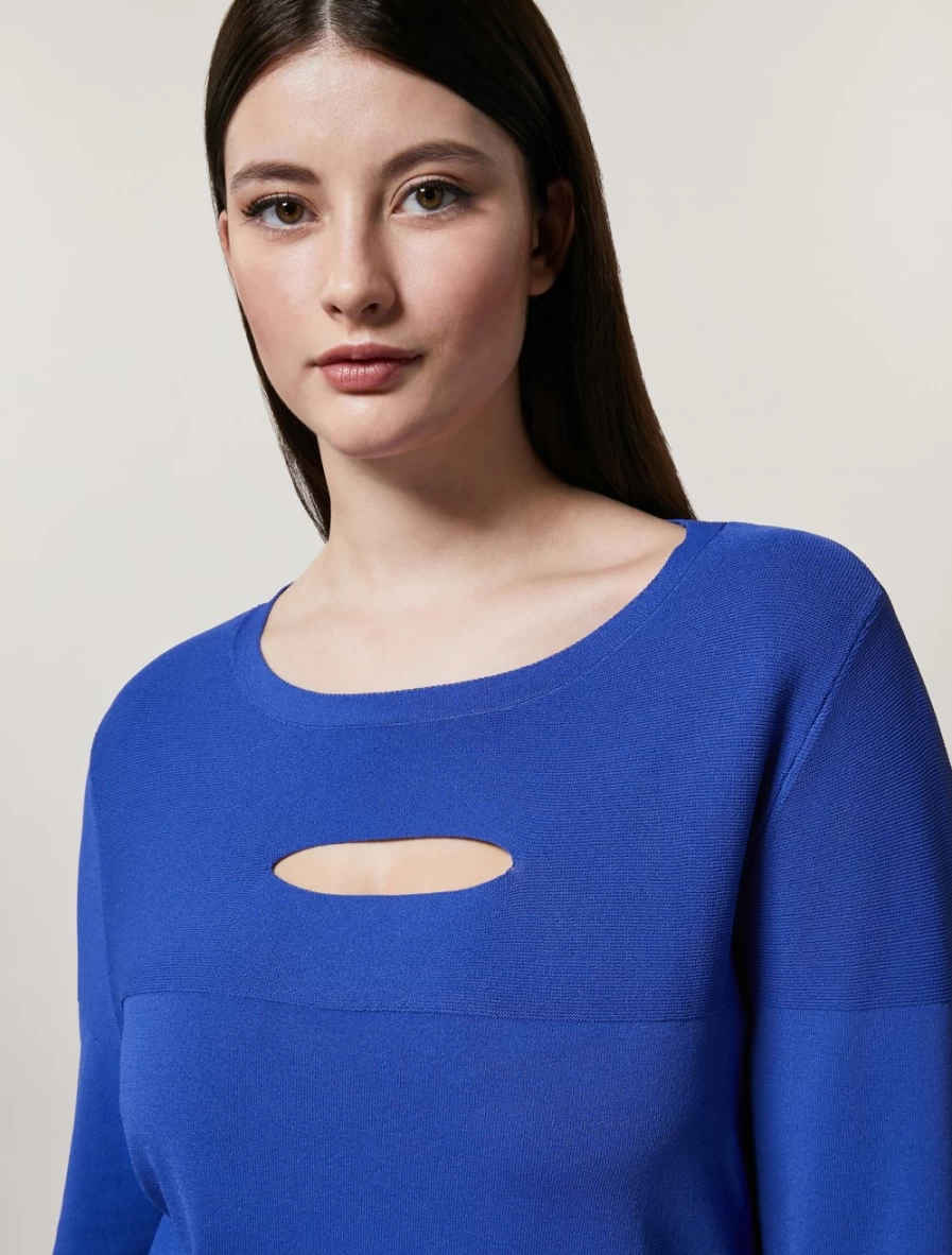 "Marina Rinaldi Women's China Blue Stretch Viscose Sweater"