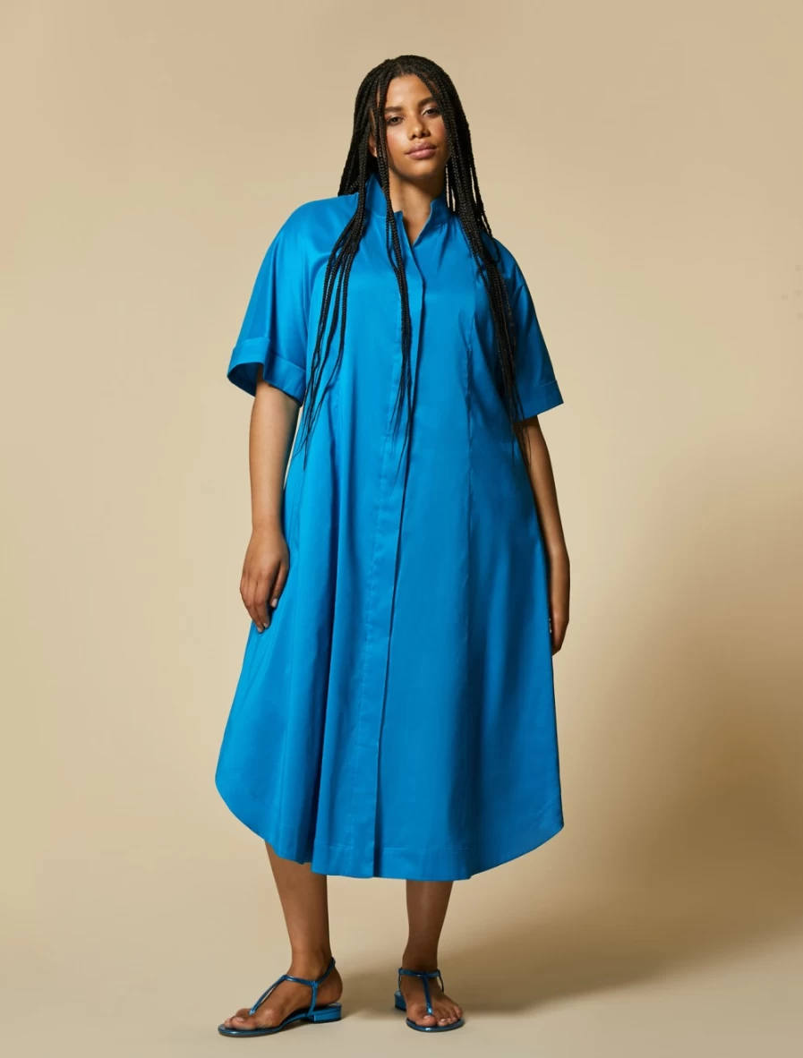 Marina Rinaldi Women's Turquoise Cotton Poplin Dress