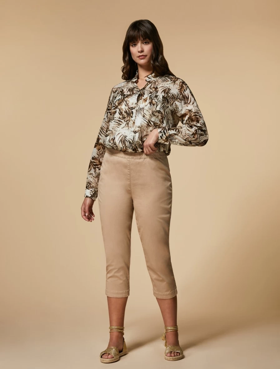 Marina Rinaldi Women's Organic Cotton Trousers in Colonial - Sustainable Comfort