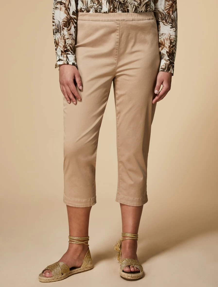 Marina Rinaldi Women's Organic Cotton Trousers in Colonial - Sustainable Comfort