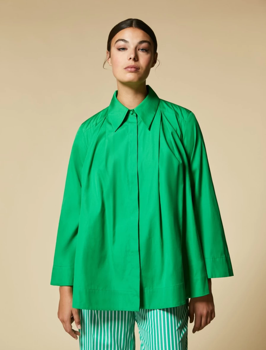 Marina Rinaldi Women's Green Cotton Shirt